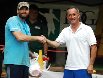 Bobby Hermann (right) congratulates Maryland state representative Doug Marinovich.